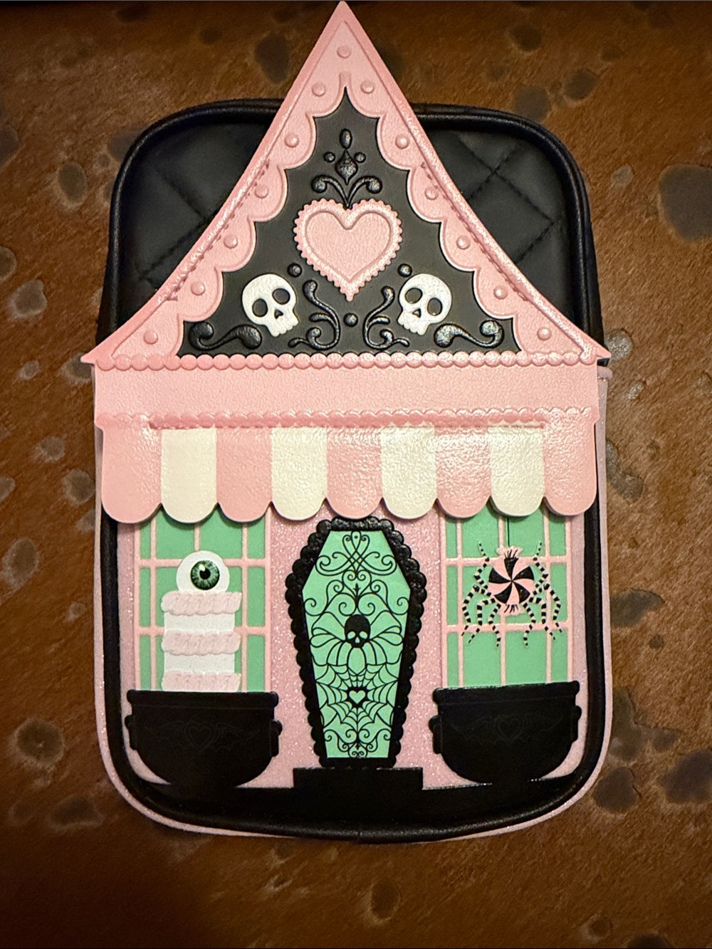 Pink & Mint Gothic House Crossbody Bag